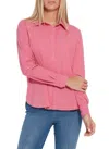 Lyssé Roll Tab Connie Shirt In Coral Rose In Pink