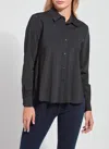 LYSSÉ CONNIE SLIM BUTTON DOWN SHIRT IN BLACK