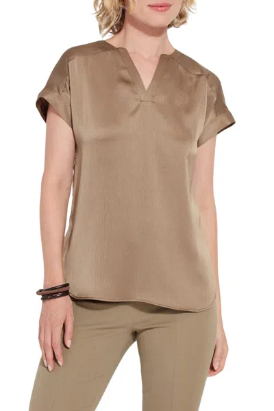Lyssé Coraline V-neck Top In Olive Leaf In Multi