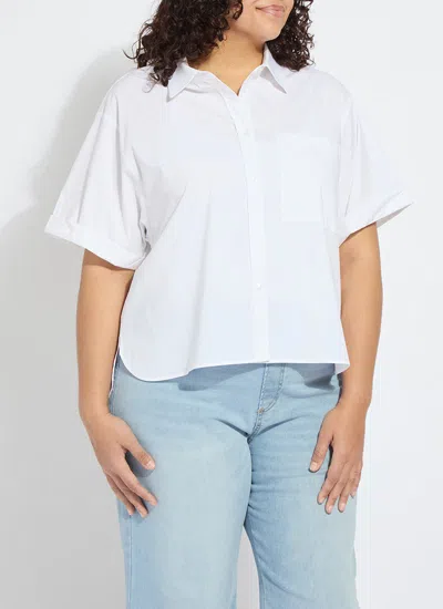 Lyssé Corinna Oversized Cropped Shirt Curvy In White