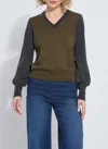 Lyssé Corinne Washable 100% Merino Wool V-neck Sweater