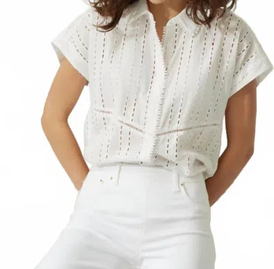 Lyssé Cornet Cotton Eyelet Top In White