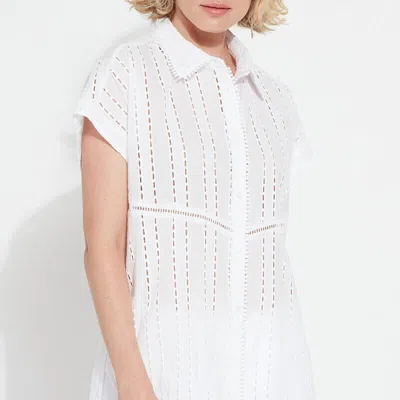 Lyssé Cornet Cotton Eyelet Top In White