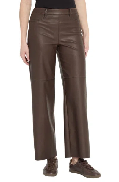 Lyssé Lysse Cortina Faux Leather Wide Leg Pants In Brown