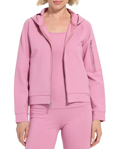 Lyssé Cotton Zip Up Hoodie Sweatshirt In Pink