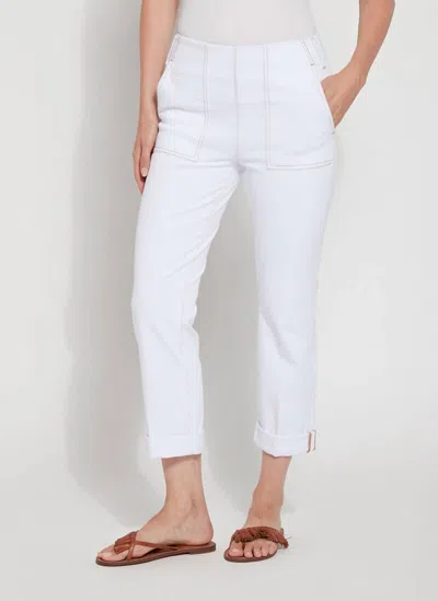 Lyssé Cropped Boyfriend Denim Pants With Pockets In White