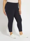 Lyssé Cropped Classic Cotton  Legging - Midnight (plus Size, 21.5" Inseam) In Blue