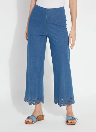 LYSSÉ CROPPED EMBROIDERED EYELET WIDE LEG (26" INSEAM)
