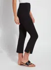 Lyssé Check Print Cropped Kick Flare Pants In Black