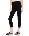 Lyssé Check Print Cropped Kick Flare Pants In Black