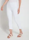 Lyssé Cropped Toothpick Denim Jeans In Sugar In White