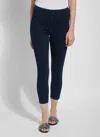 Lyssé Toothpick Denim Crop Curvy In Purple