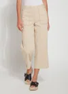 Lyssé Cropped Zig Zag Denim Wide Leg - Arizona Sand (25" Inseam) In Neutral