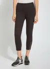 Lyssé Cropped Zip Hem Denim - Black (24" Inseam) In Brown