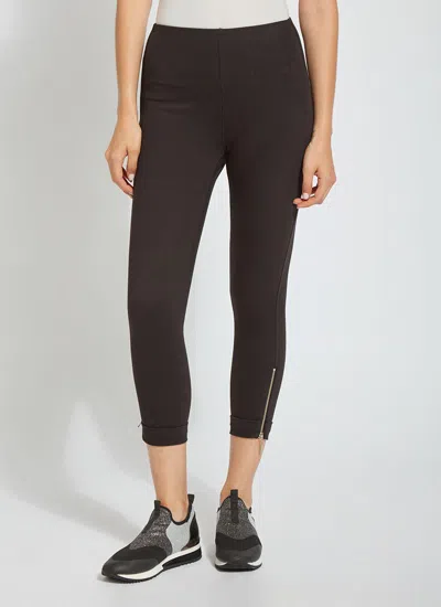Lyssé Cropped Zip Hem Denim - Black (24" Inseam) In Brown