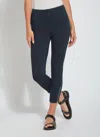 Lyssé Cropped Zip Hem Denim - Indigo (24" Inseam) In Purple