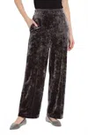 Lyssé Crushed Velvet Wide Leg Pants In Black In Brown