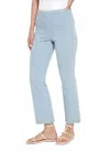Lyssé Pull-on Crystal Embellished Baby Bootcut Ankle Jeans In Blue
