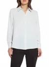 Lyssé Crystal Embellished Parker Button Down Shirt In Ice In White