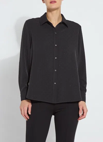 Lyssé Crystal Embellished Parker Shirt Curvy In Black