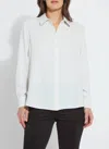 Lyssé Crystal Embellished Parker Shirt In Blue