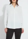 Lyssé Crystal Embellished Parker Shirt In Blue