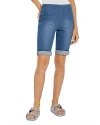 Lyssé Cuffed Denim Shorts In Mid Wash