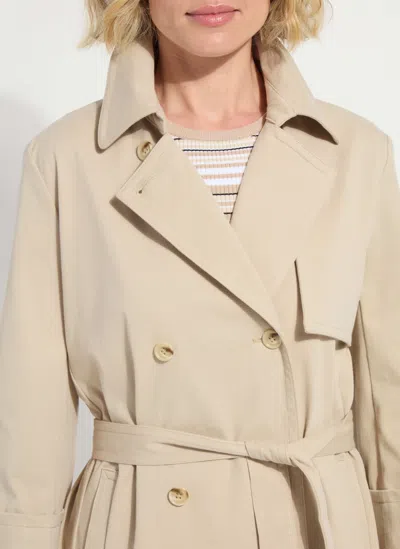 Lyssé Dakota Cotton Cropped Trench In Neutral