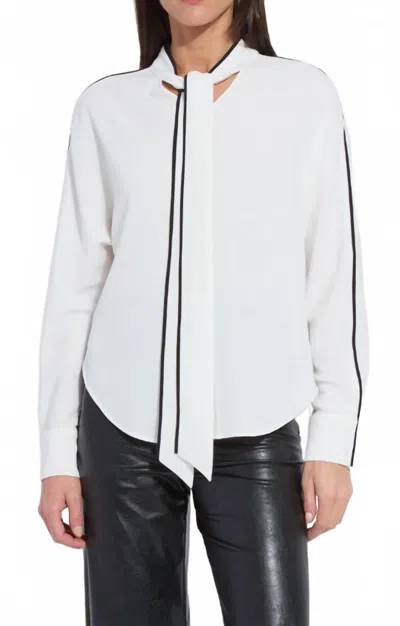 Lyssé Daphne Dolman Sleeve Bow Blouse In Off White