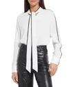 Lyssé Daphne Dolman Sleeve Bow Blouse In White
