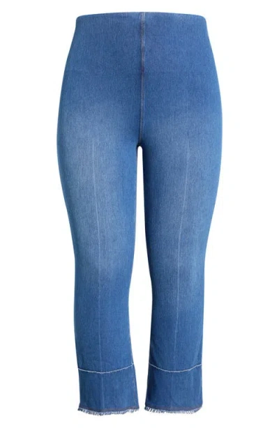 Lyssé Lysse Dara High Waist Seamed Fringe Hem Crop Jeans In Blue