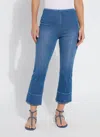 Lyssé Dara High Rise Seamed Hem Crop Jeans In Blue
