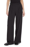 Lyssé Darcy Pleated Wide Leg Trouser Curvy In Black