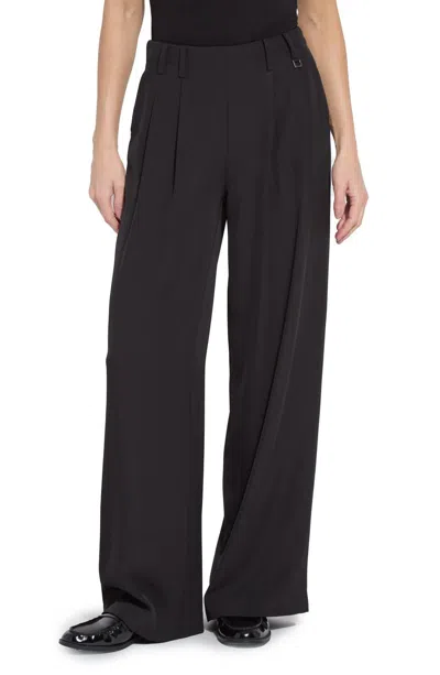 LYSSÉ DARCY PLEATED WIDE LEG TROUSER IN BLACK