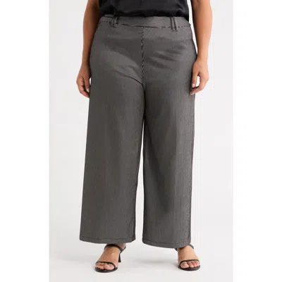 Lyssé Lysse Darlene Stripe High Waist Wide Leg Pants In Gray