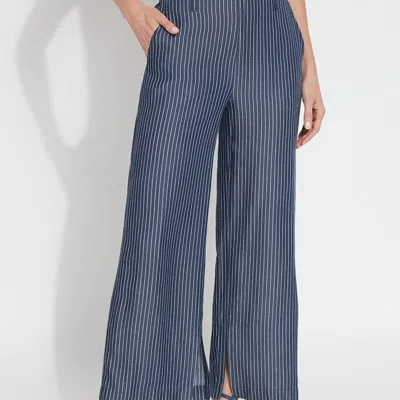 Lyssé Delilah Pant (28" Inseam) In Indigo Ledger Stripe