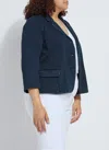 Lyssé Della Denim Cropped Blazer Curvy In Purple