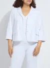 Lyssé Della Denim Cropped Blazer Curvy In White