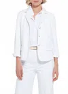 Lyssé Della Denim Cropped Blazer In White In White