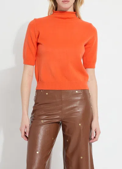 Lyssé Delphina Short Sleeve Sweater In Orange