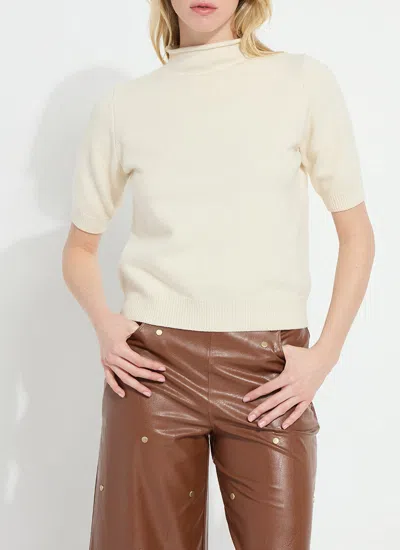 Lyssé Delphina Short Sleeve Sweater In White