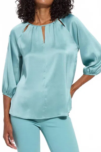Lyssé Dena Cutout Detail Blouse In Dimmed Azure In Blue