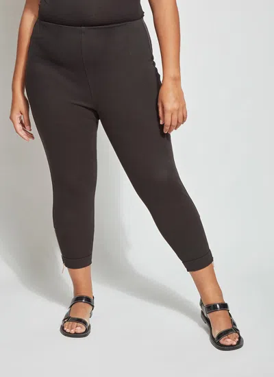 Lyssé Denim Cuffed Crop Curvy In Black