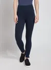 Lyssé Cropped Zip Hem Denim - Indigo (24" Inseam) In Purple