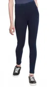 Lyssé Medium Control Flattering Cotton Leggings In Blue