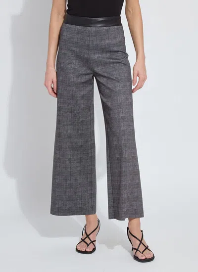 Lyssé Denver Hi Waist Wide Leg Printed Ponte In Gray