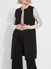 Lyssé Denver Ponte Sleeveless Coat In Black In Black