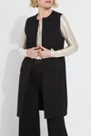Lyssé Denver Ponte Sleeveless Coat In Black In Black