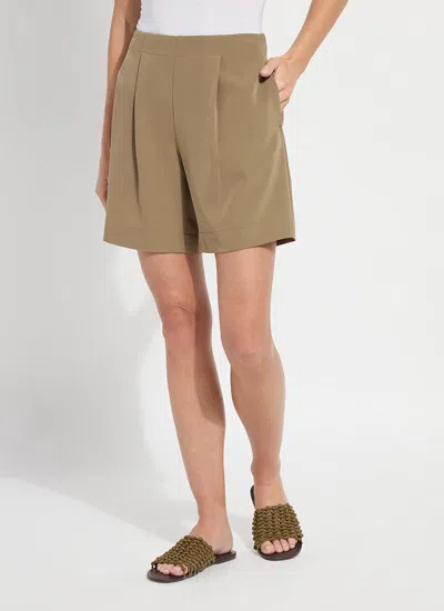 Lyssé Dia Pleated Short (7" Inseam) In Brown