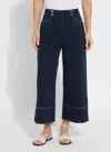 Lyssé Dion Sailor Crop Palazzo Jeans In Indigo In Blue